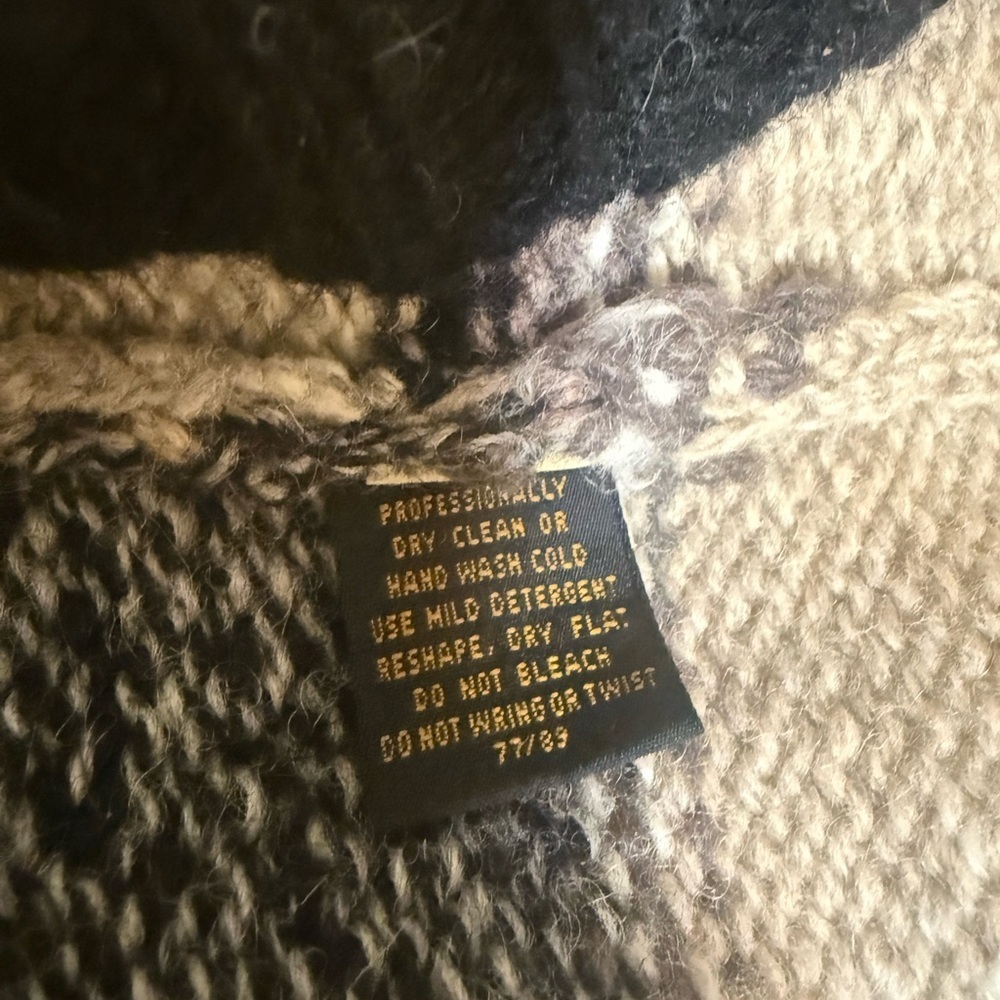 Vintage Eddie Bauer Wool Nordic Patchwork Sweater 90s Ski Cabin Size L - Picture 7 of 8